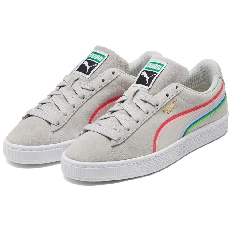 Puma Suede Triplex Tech Grey Violet Unisex Sneakers Cream White 381937-02