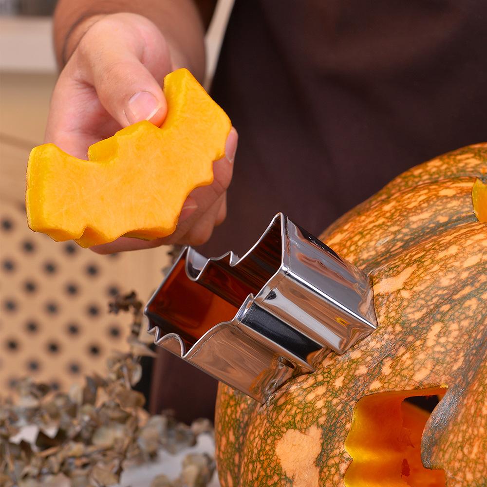 Halloween Pumpkin Carving Set Baking Stainless Steel Cookie Mold Creative DIY Pumpkin Light Carving Tools