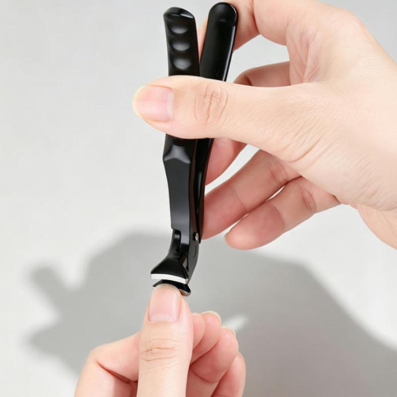 Stainless Steel Anti-Splash Curved Elbow Nail Clipper Ergonomic Handle Heavy Duty for Adult Toenail Fingernail Trimming