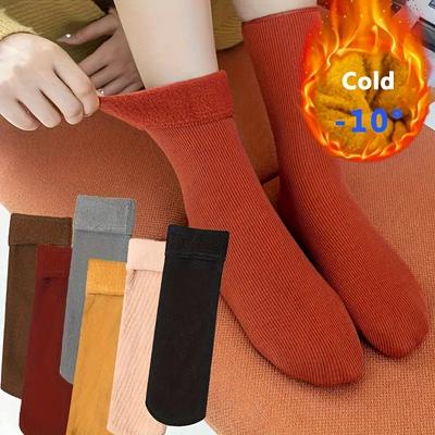 Damen Herren Wintersocken Warm Verdicken Thermo-Bodensocken Schneestiefel Weiche Kaschmirsocken Aus Samt Schlaf Einfarbige Bodensocken Für Zuhause