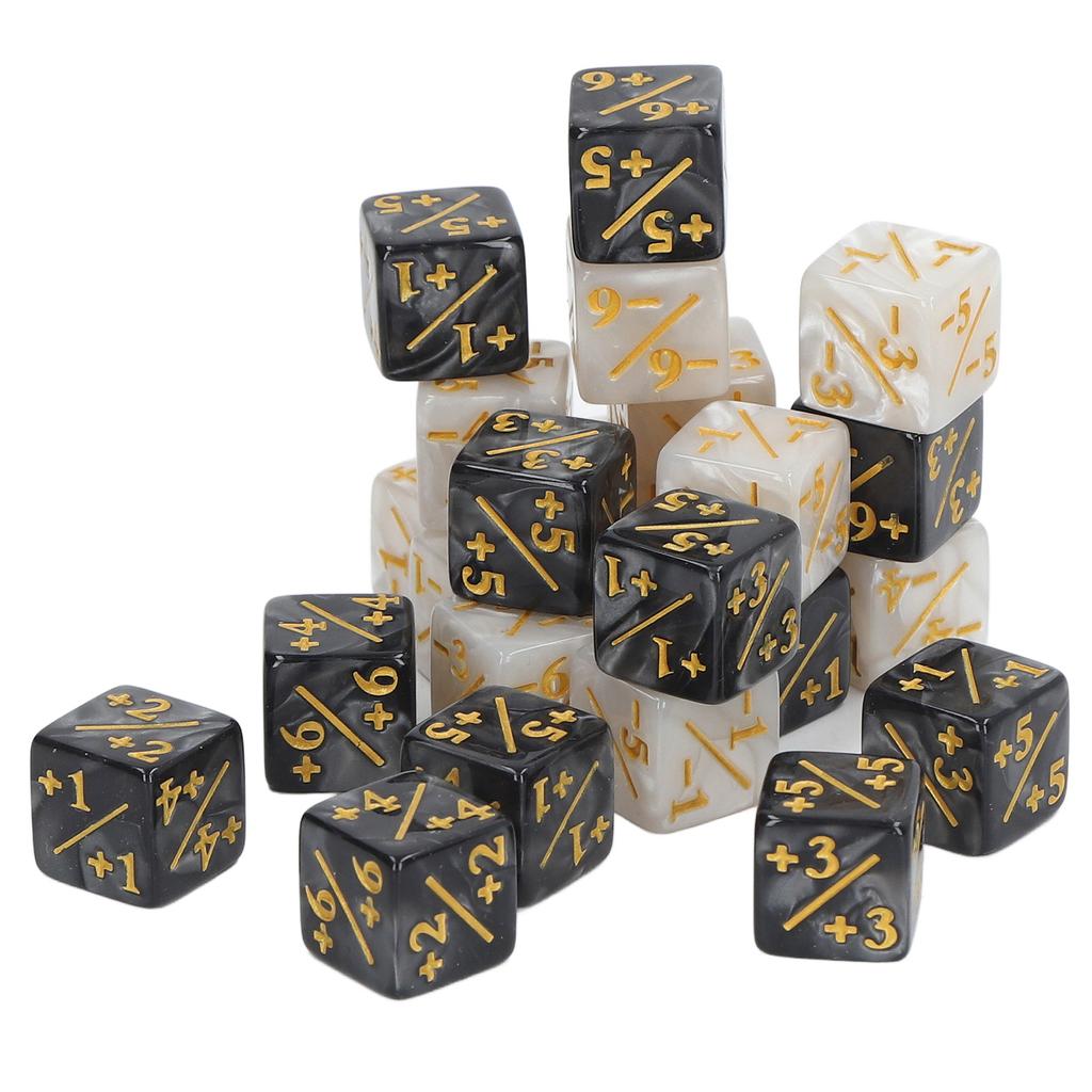 24 Pieces Dice Counters Acrylic Marble Creature Stats Clear Number Compatible Card Gaming Dice Counters