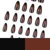 Bestseller Mandelform Schwarzbraun Ombre Press-On Nagelspitzen für Herbst & Winter Nagelkunst