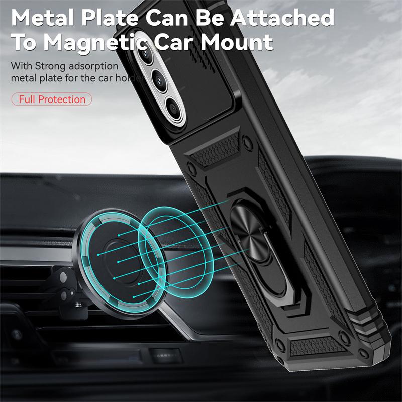 For Motorola G52 G82 Case Shockproof Armor Slide Camera Protect Funda For Moto G52 G82 G 52 82 Magnetic Holder Ring Back Cover