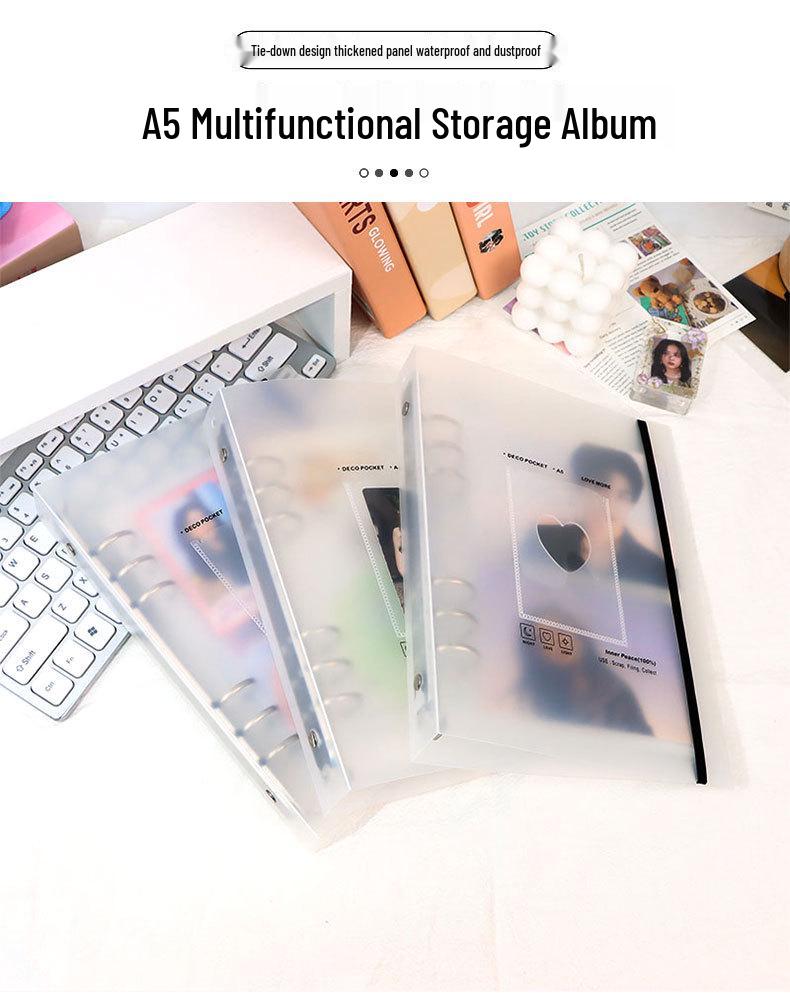 A5 Loose-Leaf Photo Album: Large Capacity, Insert-Type for 3-Inch & 5-Inch Photos, Ideal for Couples, Families, and Idol Collectors.