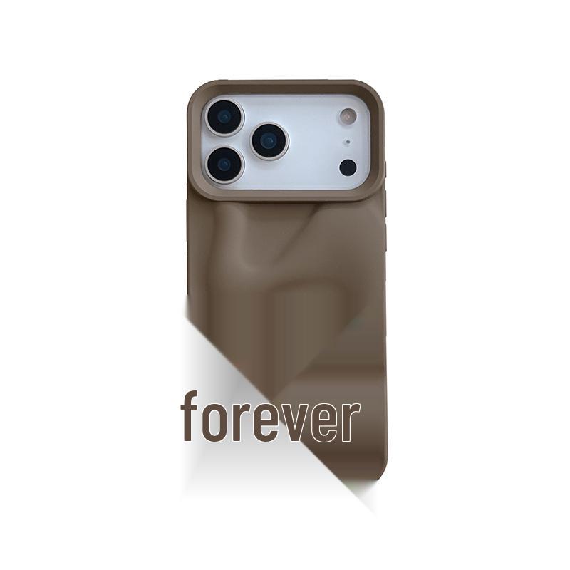 Simple Wave Pattern Solid Color Phone Case for iPhone 14/15/16ProMax/17Pro - Women s Protective Cover 17