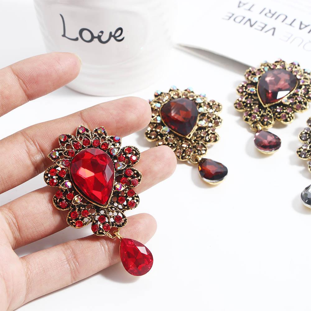Shawl Big Water Drop For Women Rhinestones Dress Corsage Fashion Accessories Jewelry Brooch Pins