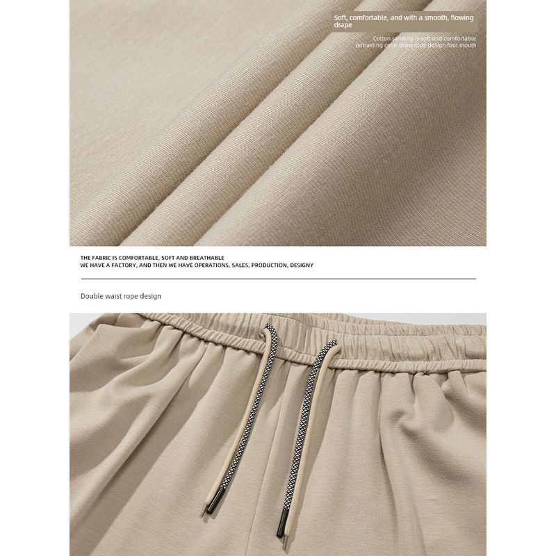 Trendy Brand Spring and Autumn Solid Color Versatile Drapey Wide-Leg Dress Pants for Men, Loose American Style Early Autumn Casual Straight-Leg Pants