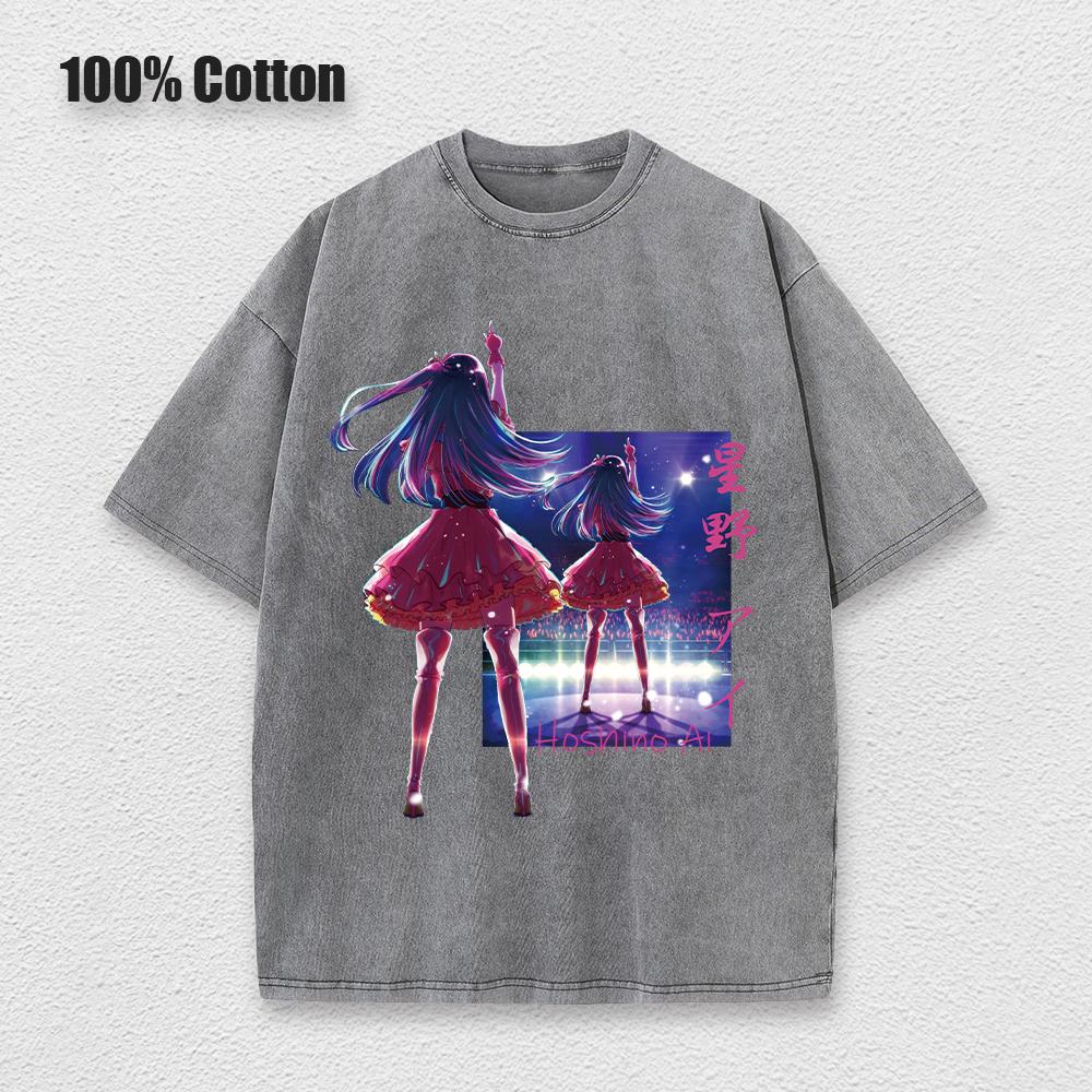 Acid Tshirt Kawaii Oshi No Ko Anime Ai Hoshino Cosplay Tshirt Hot Cartoon Fans Otaku TShirt Casual Solid Cotton Unisex Tee