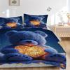 3pcs Anime Teddy Bear Bedding Set - Includes One Quilt Cover and Two Pillowcases (No Filling) - Perfect for Bedroom and Guest Room Decoratio