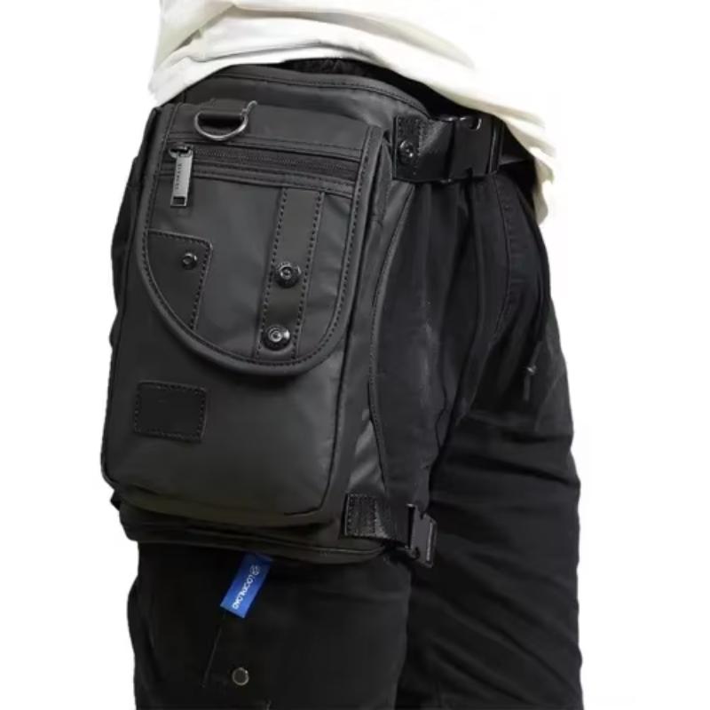 Nylon/Canvas Men Drop Leg Bag Waist Pack Hip Bum Belt Casual Shoulder Leg Bag Motorcycle Riding Thigh Bag