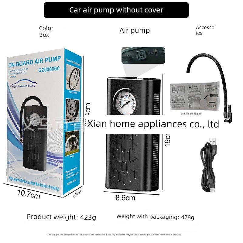 

New Car-Mounted Air Pump, Wireless, Large-Capacity, Portable, Smart Pointer Display, Handheld Universal Tire Inflator Wireless Car Air Pump [Without Cover]