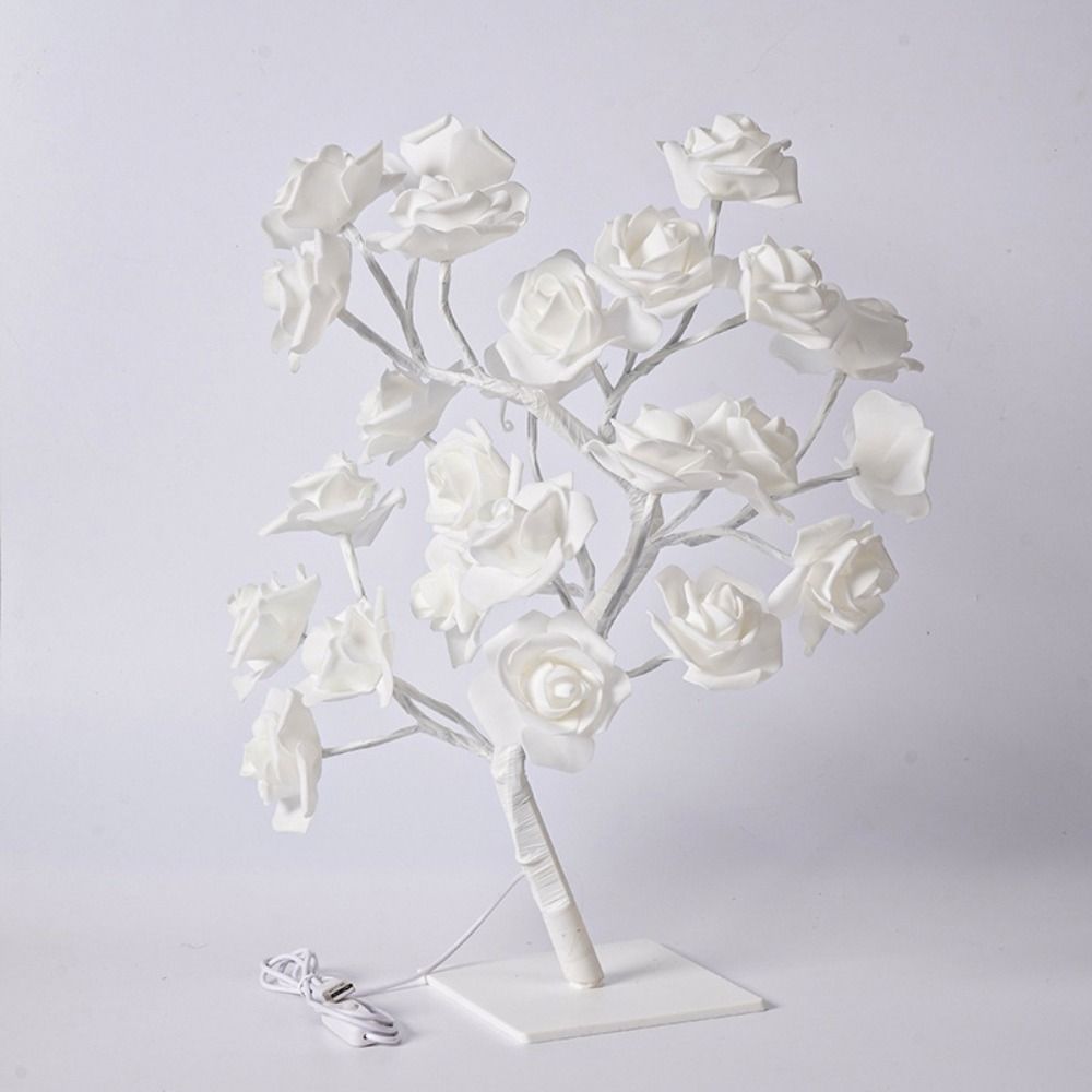 USB Powered Rose Flower Tree Lamp LED Decorative Rose Flower Tree Night Light Valentine's Day Gift Holiday Decoration Lights