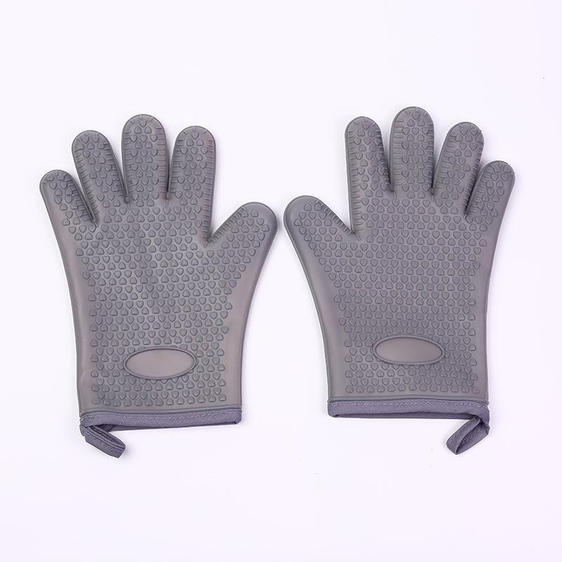 Anti-scalding insulation gloves High temperature resistant silicone kitchen microwave oven gloves anti-slip baking oven gloves