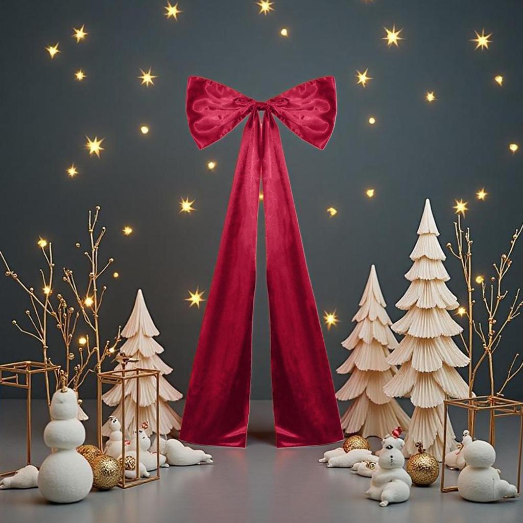 Velvet Bows For Christmas Tree Large Wreath Ribbon Velvet Bow Tree Topper For Kitchen Outdoor Farmhouse Wall Indoor Crafts Women