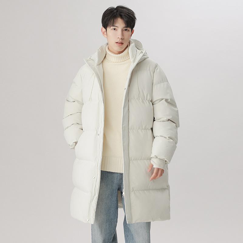 Medium and Long Cotton-padded Clothes for Men and Women In Winter Thickened Warm Hooded Cotton-padded Clothes Over the Knee Cotton-padded Jacket