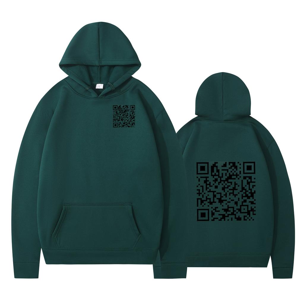Cross-border Hoodies, New Printed Styles, QR Code Scans, Loose Men's and Women's Hoodies