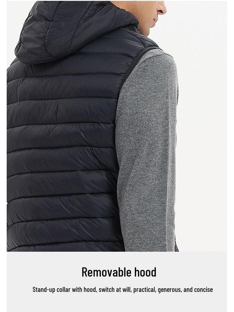 Men's Winter Hooded Down Cotton Vest Waistcoat