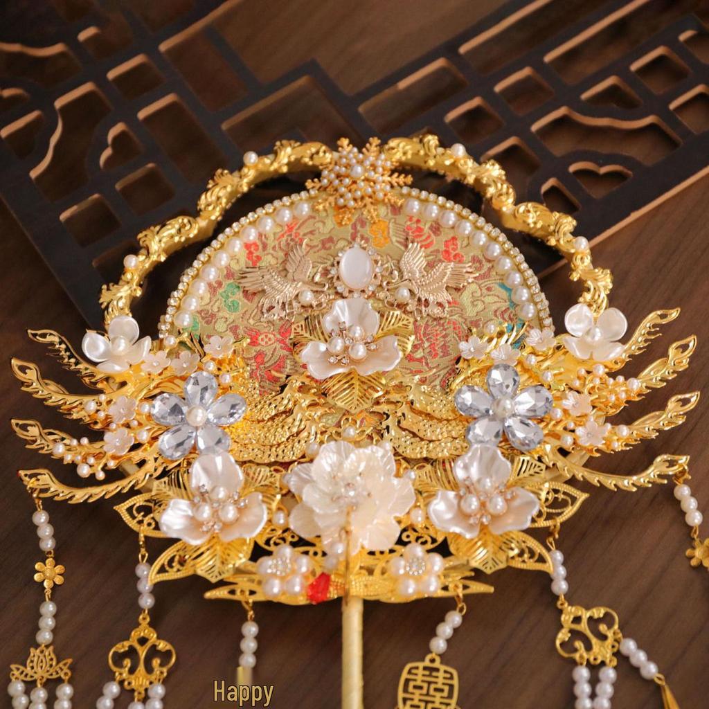 Ancient Style Bridal Round Fan - Wedding DIY Gift for Bride's Engagement