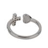 Cross Peach Heart Open Ring Fashionable Finger Ring Adjustable Open Rings Female Jewelry Gift