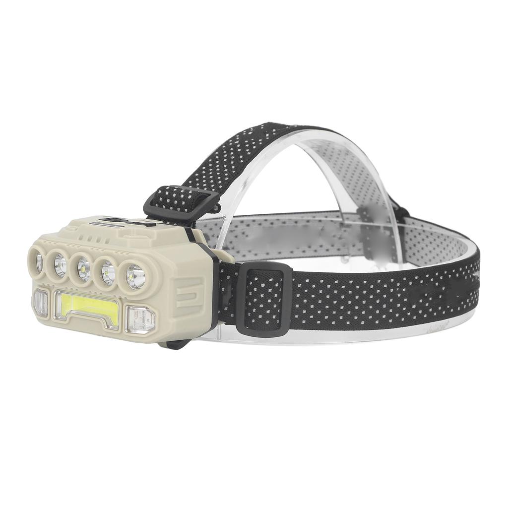 LED COB Headlamp Outdoor Camping Headlamps with Adjustable Headband Lightweight Headlight Battery In