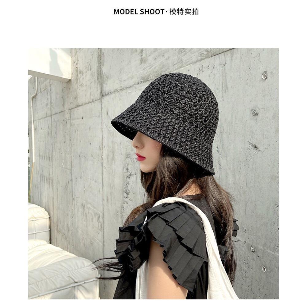Straw flower straw hat women's big brim summer seaside vacation beach face small foldable sunshade sunscreen hat