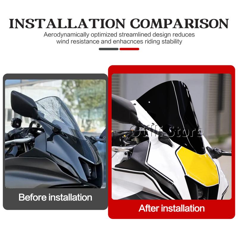 For Yamaha YZF-R7 2021-2025 YZFR7 YZF R7 R6 YZF-R6 New Motorcycle Screen Double Bubble Windshield Deflector Protector WindScreen