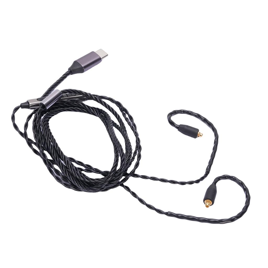 Type C Headphone Cable Fit for Sennheiser IE300 IE600 IE900 Headphone OFC Replacement Cable Built in Microphone 47.24in