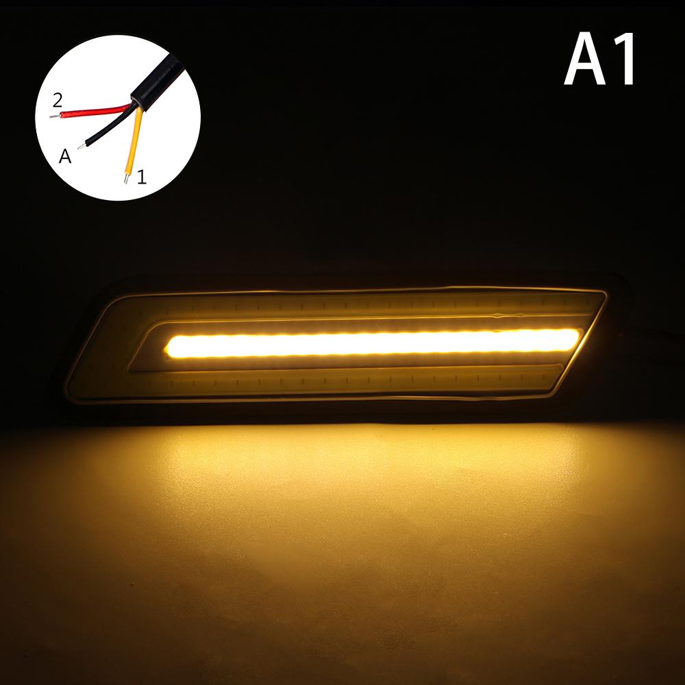 1 Pair Flexible Waterproof Daytime Running Light Reversing Light LED Car DRL COB Turn Signal Lamps
