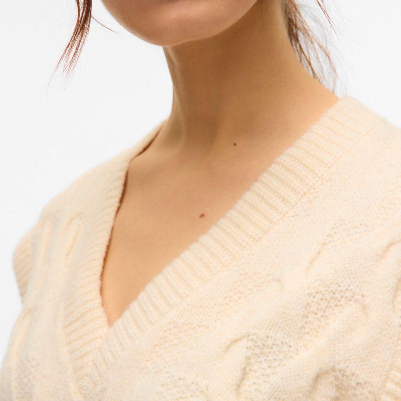 Pull col v maille torsadée vmpiper Femme VERO MODA