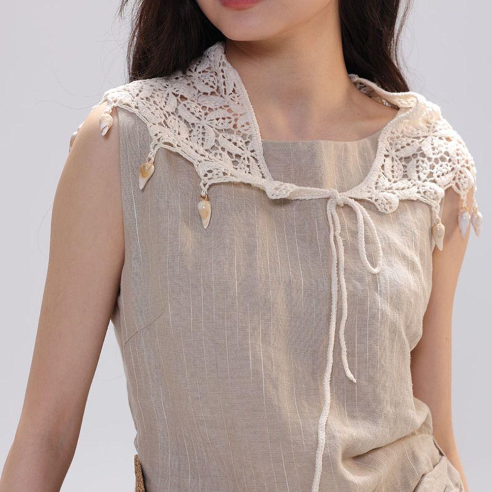 Countryside Style Hollow Out Lace Shawl Exotic Crochet Flower Scarves Elegant Fart Curtain Summer