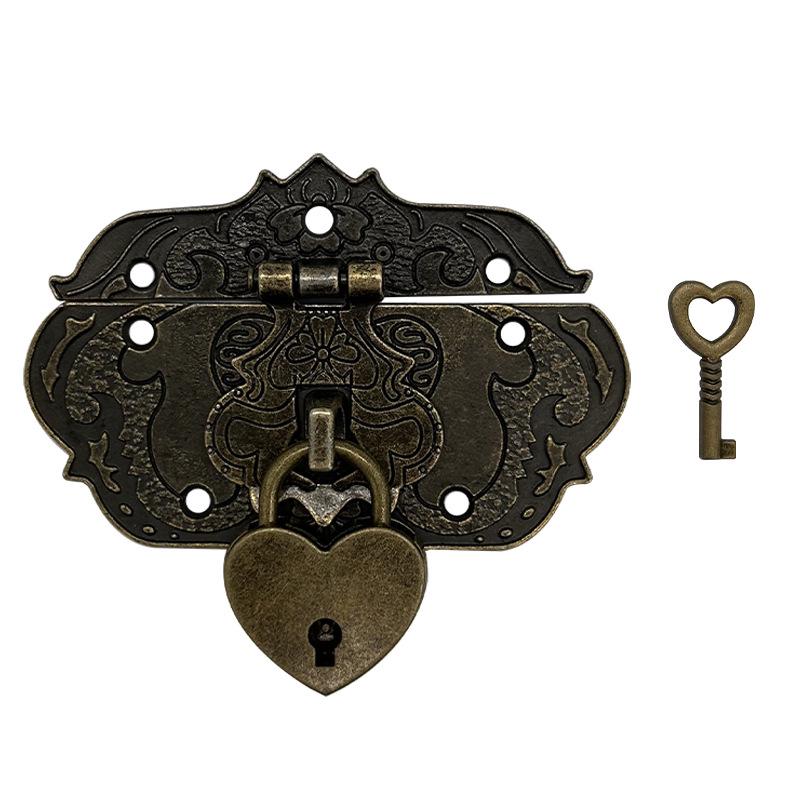 Mini Herzförmiges Legierungsvorhängeschloss mit Schlüssel, Dekoratives Metallschloss für Einsteckschloss