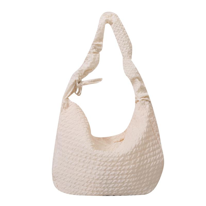 Gentle fashion soft girl large capacity pleated shoulder bag women's 2025 early autumn new Korean version underarm bag tote bag