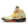 Off-White X Air Jordan 5 SP Sail Unisex Sneakers Cream Fire-Red Muslin DH8565-100