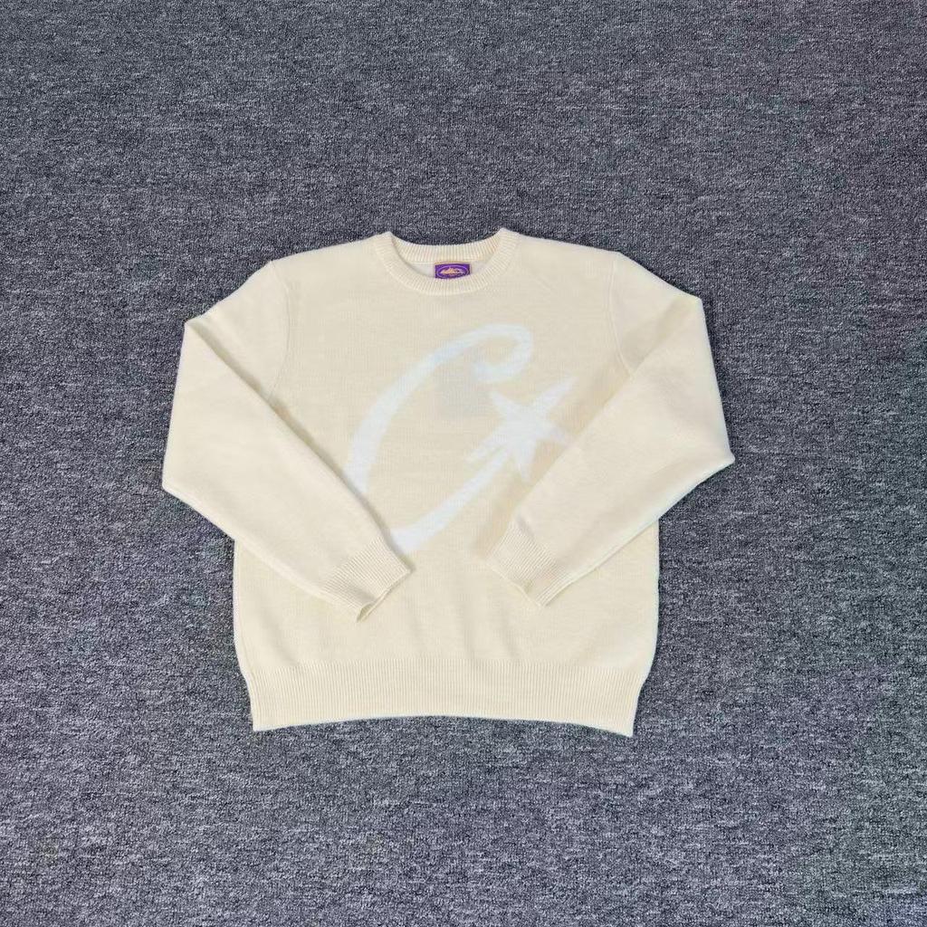 Corteiz Unisex European-American Street Style Loose Pullover Round-Neck Autumn Knitwear