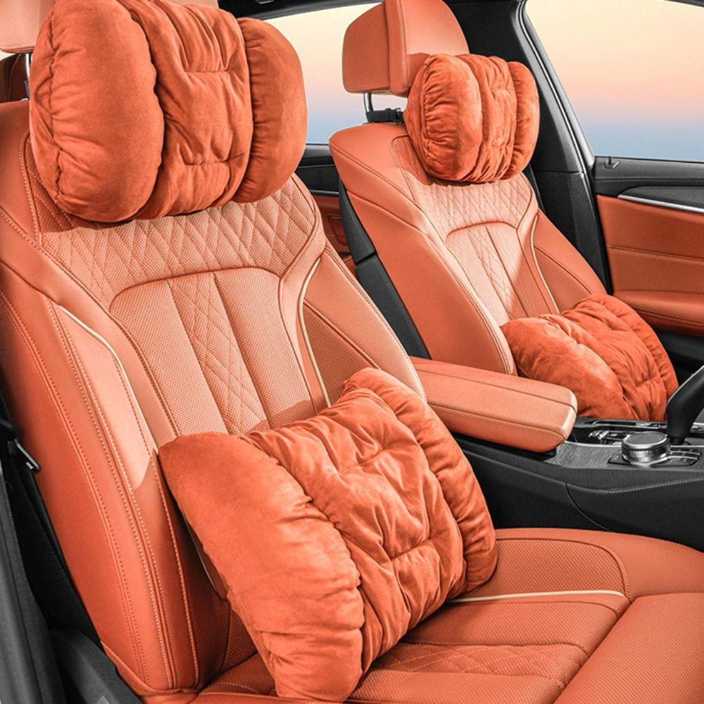 Universal Winter Plush Car Headrest Comfort Lumbar Pillow Support Car Seat Neck Rest Pillow  Rest