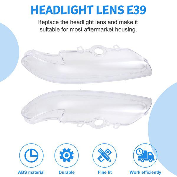 Clear ABS Headlight Cover for 1995-2000 Cars (1 Pair)
