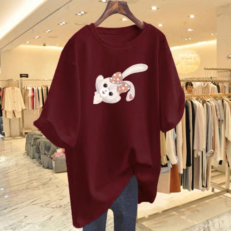 Cotton T-shirt short-sleeved women's 2025 new clothes summer foreign style half-sleeved top summer wear