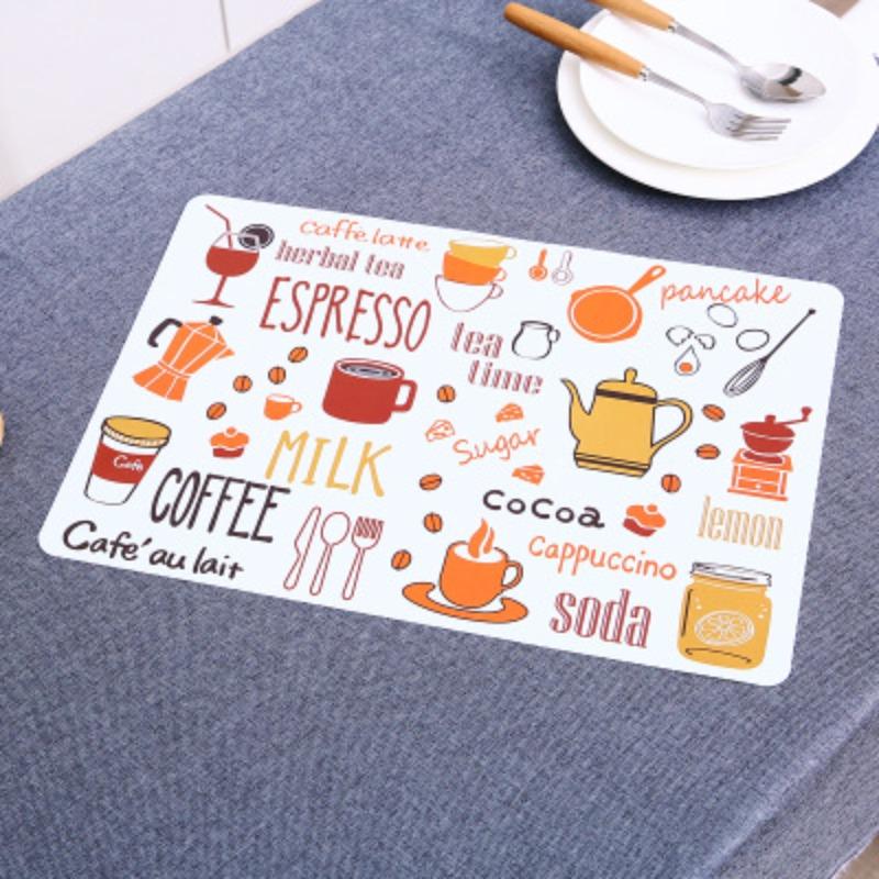 Table Mat Plastic Heat Mat Printed Placemat Bowl Mat Pot Mat Rectangular Western Food Heat Mat