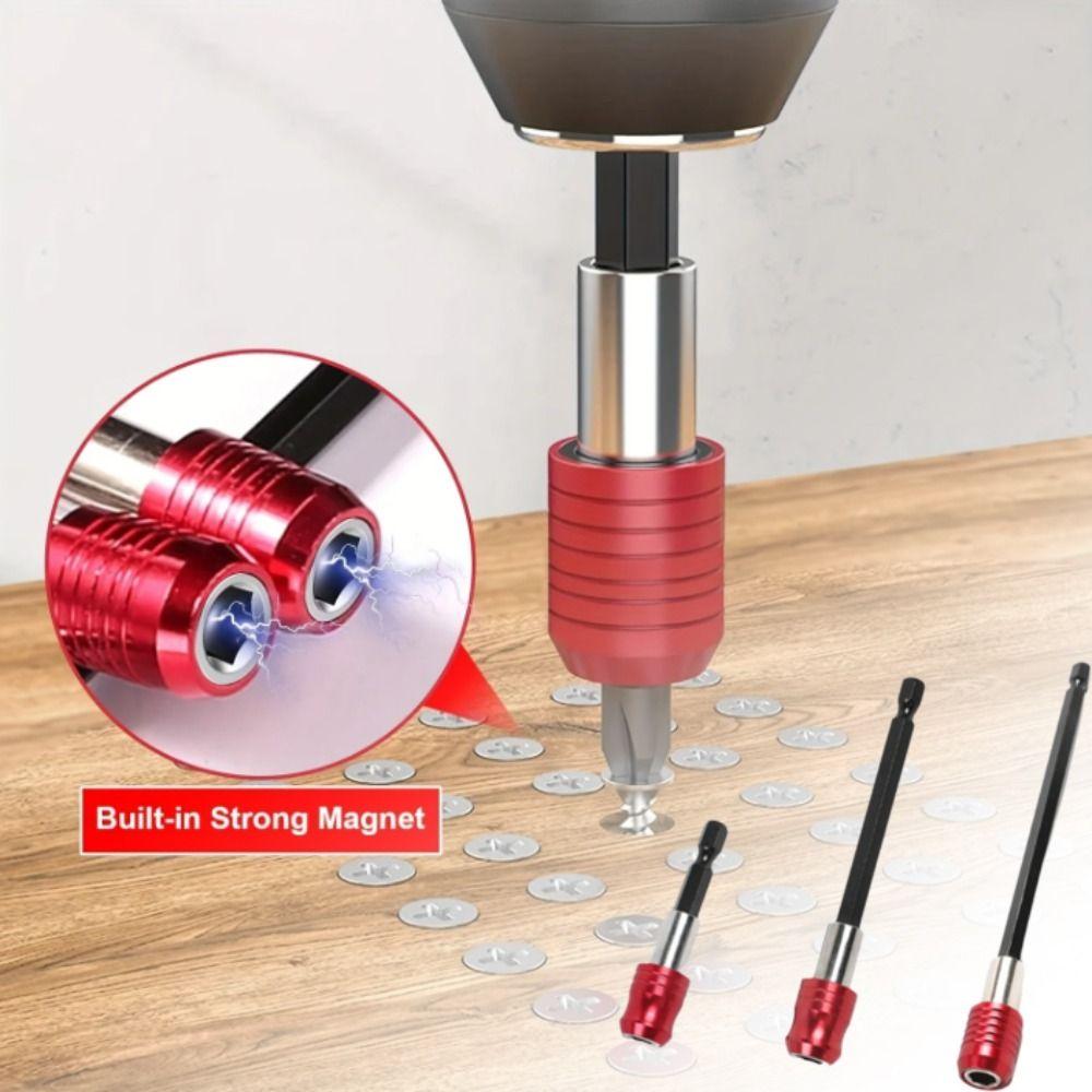 Red Handle Self-locking Extension Rod 100mm Rod Hexagonal Handle Screwdriver Set  DIY Projects