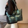 Ielgy Premium Texture Bag Large Capacity Fashion Autumn Winter Cotton Padded Clothes One Shoulder Portable Commuter Tote Bag