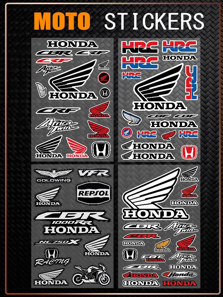 vdbn2 FOR HONDA RACING Waterproof Reflective Scratch Cover Sticker Universal Decor Decal For Car Motorcycle Helmet Refrigerator