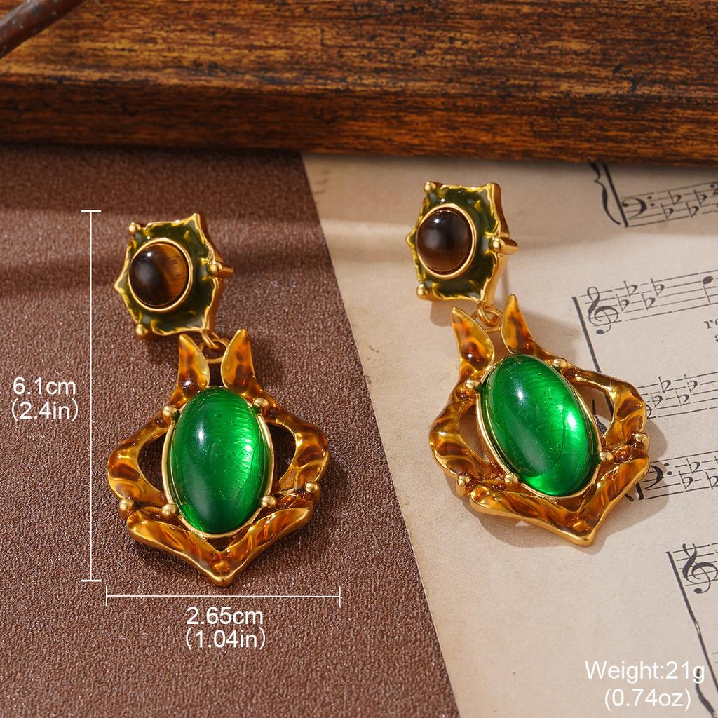 French hand-painted three-dimensional flower painted stud earrings, love high-end sense versatile ins hot-selling court style earrings