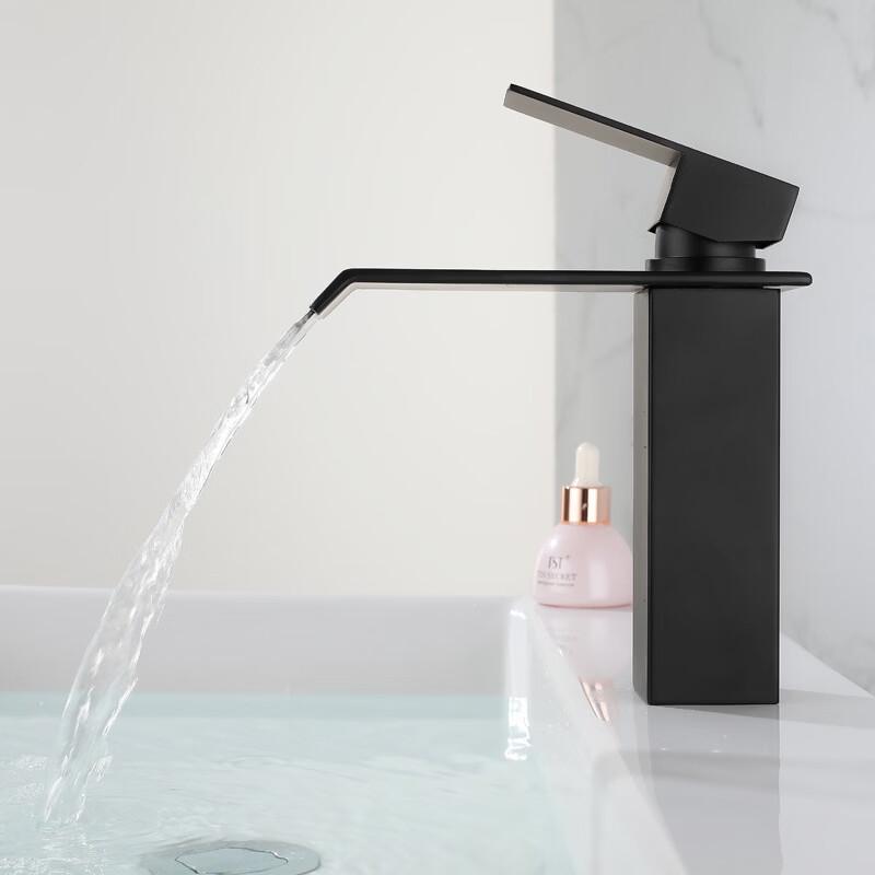 VEMUSE JDF-CW-652 Black Waterfall Basin Faucet