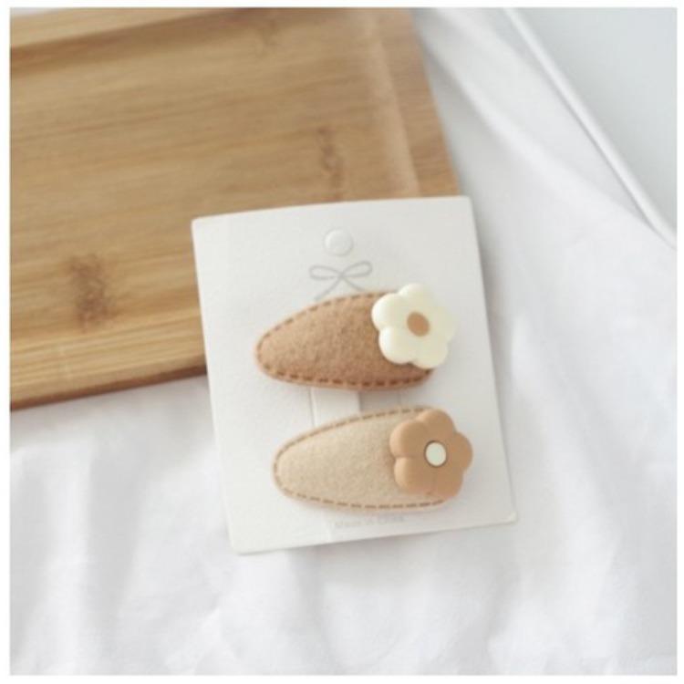 Cute Children Hair Pins Matte Cartoon Fruit Plant Fabric Embroidery BB Hair Clips for Girl Korea Simple Fashion Hair Accessories