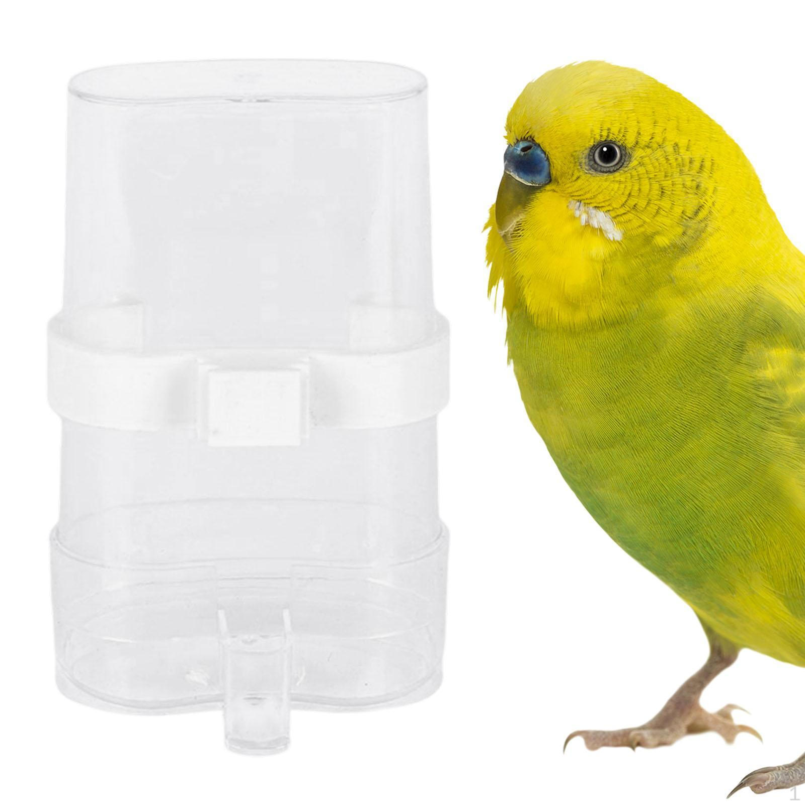 

Non Mess Bird Feeder Easy to Install Cup Food Bowl Parrot Clear Water Drinker for Pet
