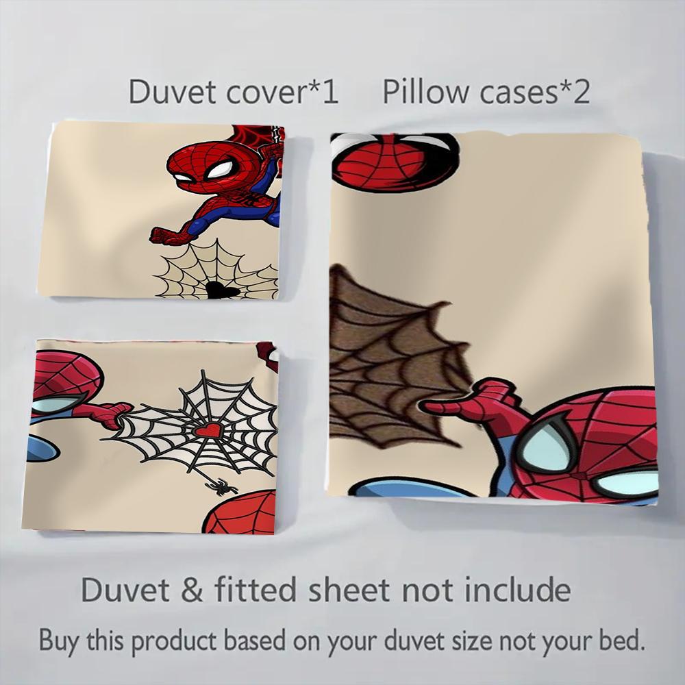 1PC Spider-Man Pattern Bedding Quilt Set Quilt Cover Pillowcase Home Decoration Birthday Gift (1 * Duvet Cover + 2 * Pillowcase, Without Core)