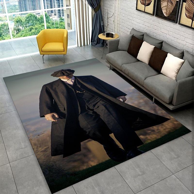 Classic P-Peaky Blinders Tommy Shelby Non-Slip Area Rug for Living Room,Bedroom,Playroom,Soft Carpet Floor Mat Home Decor Rug