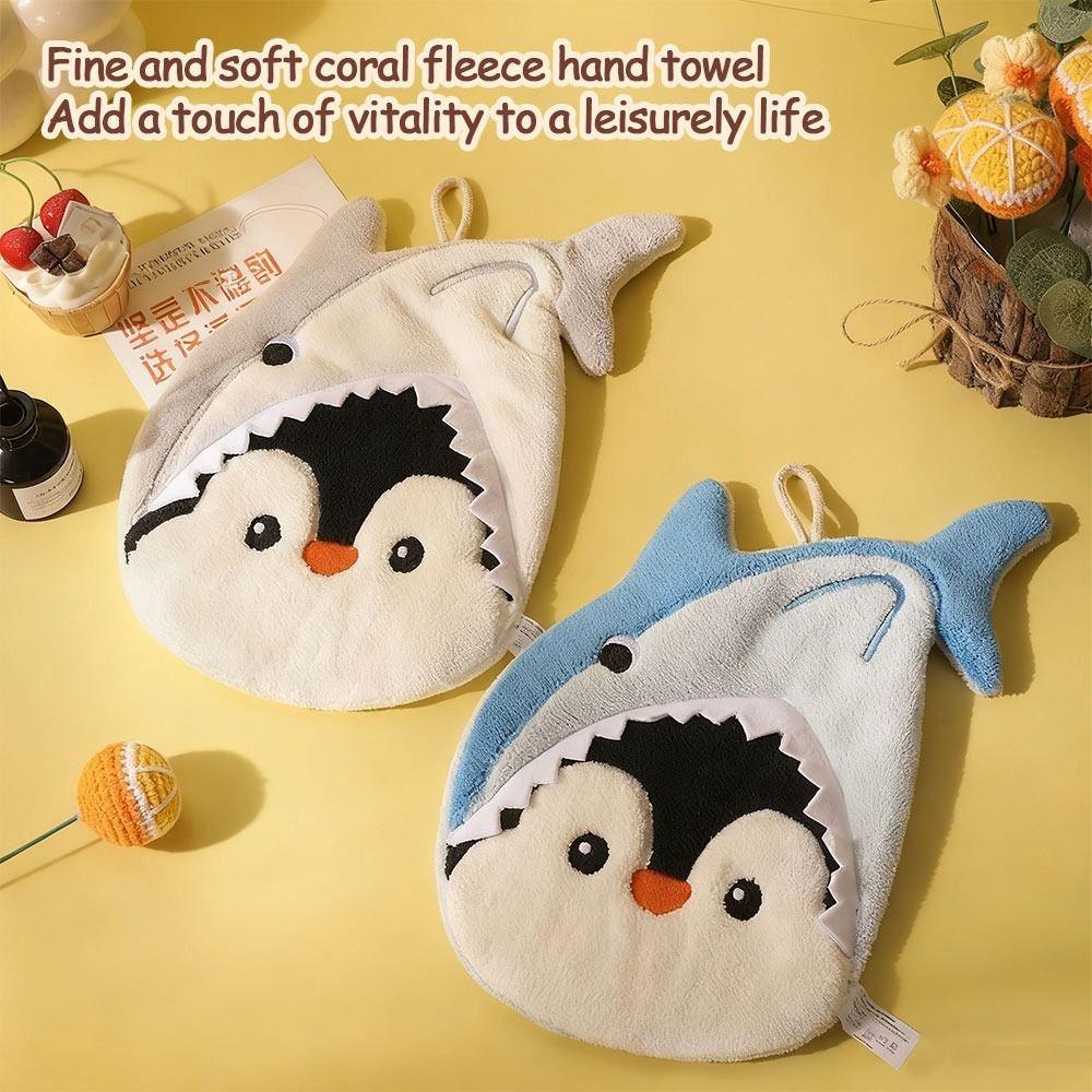 Thickened Penguin Hand Towel Water-absorbing Washcloth Cartoon Toilet Handkerchief Household