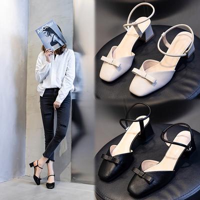 Frühling 2026 Mode Sandalen dicker Absatz Taschenkopf Damenschuhe Fabrik Direktverkauf Ein-Pedal-Schuhe Damen