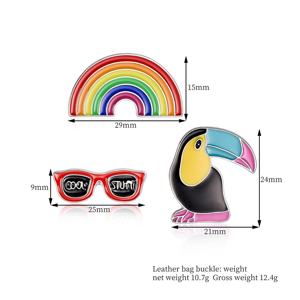 3PCS Lovely Colorful Cartoon Small Brooch Set Alloy Bag Clothes Lapel Pin